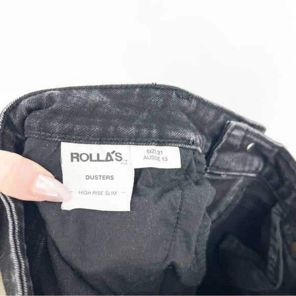ROLLA’S Duster High Rise Slim Jeans 31 Faded Black - Picture 5 of 6